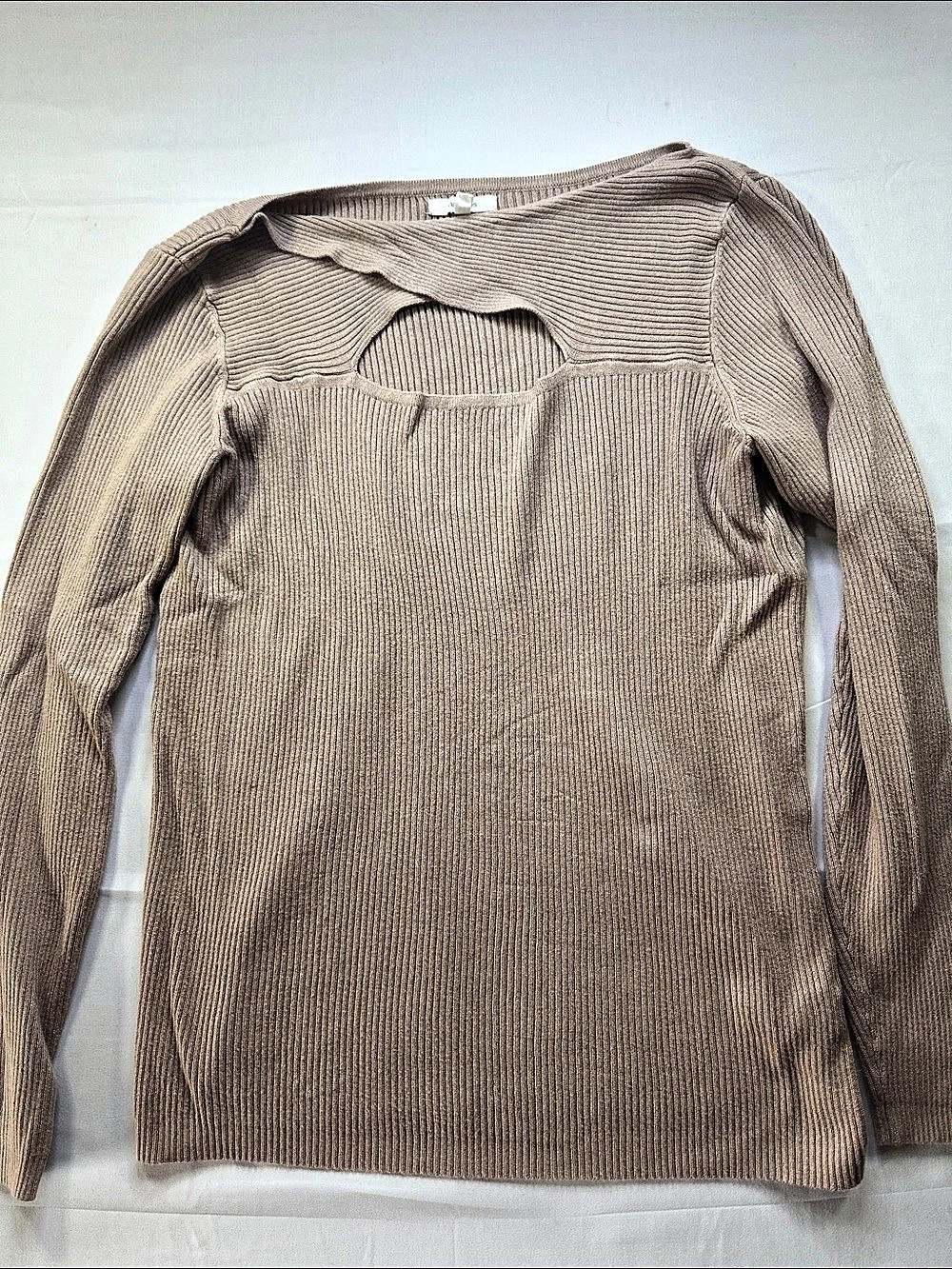 Maurices Ribbed Cutout Sweater in Brown Size Medium